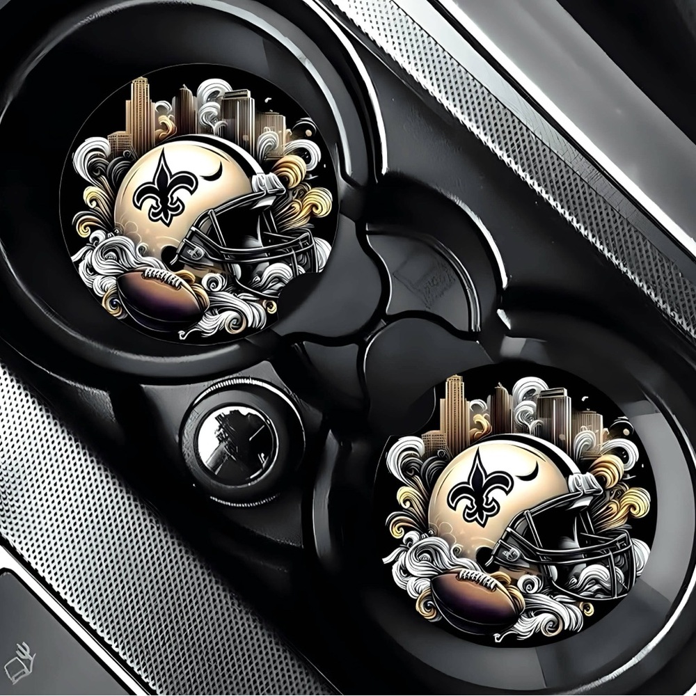 Saints Helmet Car Coasters Absorbent Set of (2)